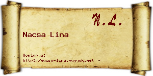 Nacsa Lina névjegykártya
